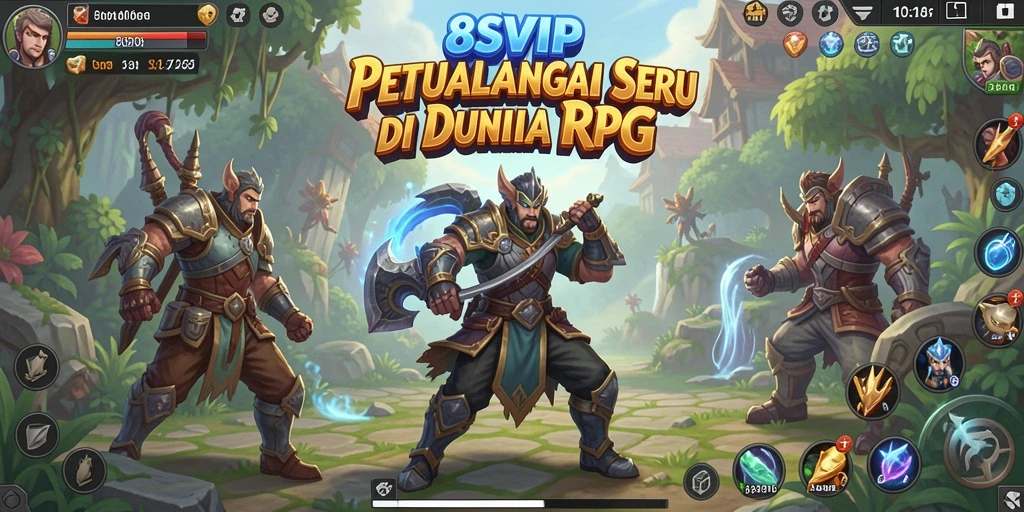 Gameplay seru dari 8SVIP menunjukkan pertarungan yang dinamis dan karakter yang berwarna.