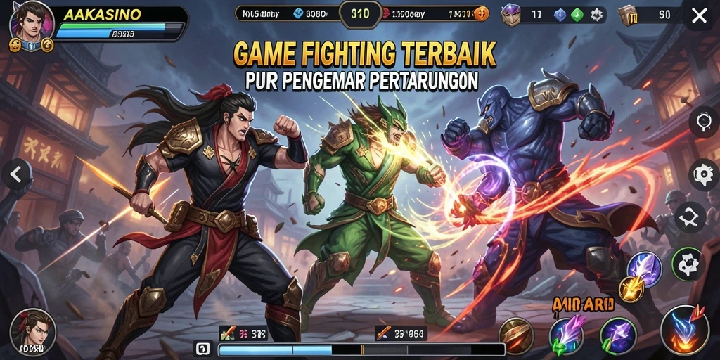 Gameplay AAKASINO yang seru dan menegangkan di arena pertarungan.