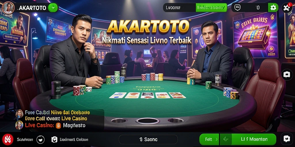 Gambaran aksi langsung dari permainan Live Casino di AKARTOTO.