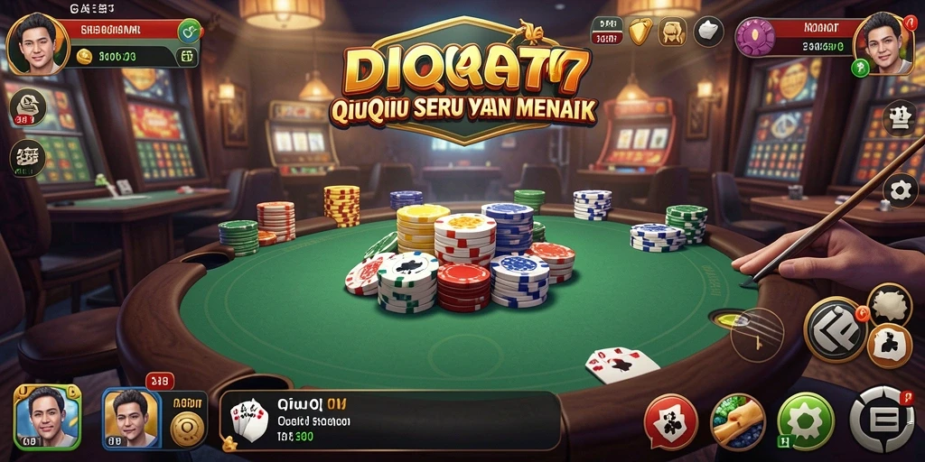 Screenshot DORA77 menampilkan aksi seru dalam permainan QiuQiu.