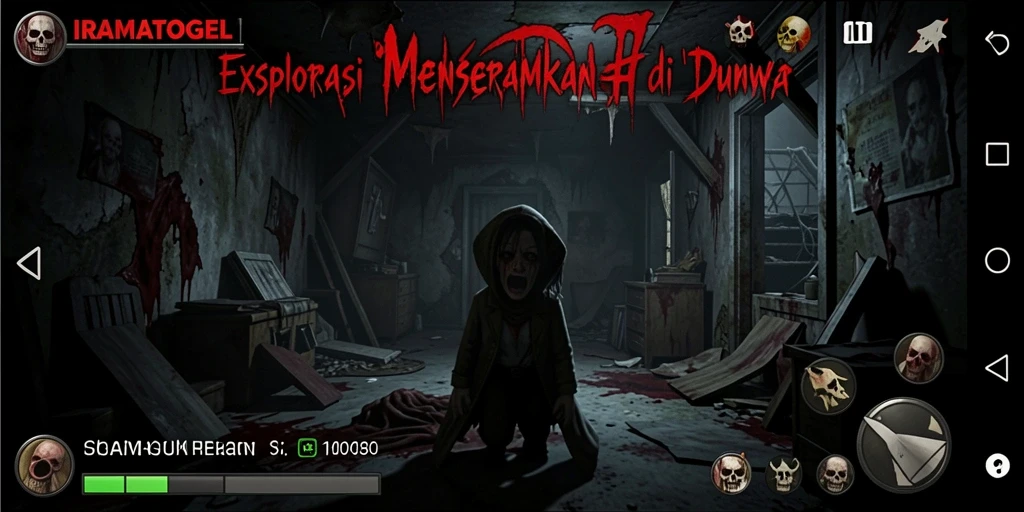 Tampilan gameplay menegangkan dari IRAMATOGEL dengan atmosfir Horror yang kental.