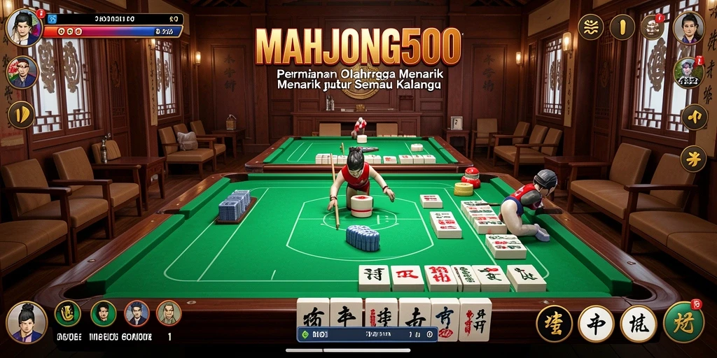 Tampilan dinamis dari permainan olahraga MAHJONG500 yang mengasyikkan.