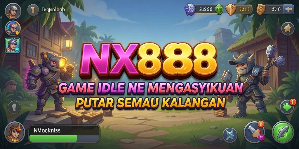 Tampilan gameplay NX888 yang menyenangkan dalam genre Idle.