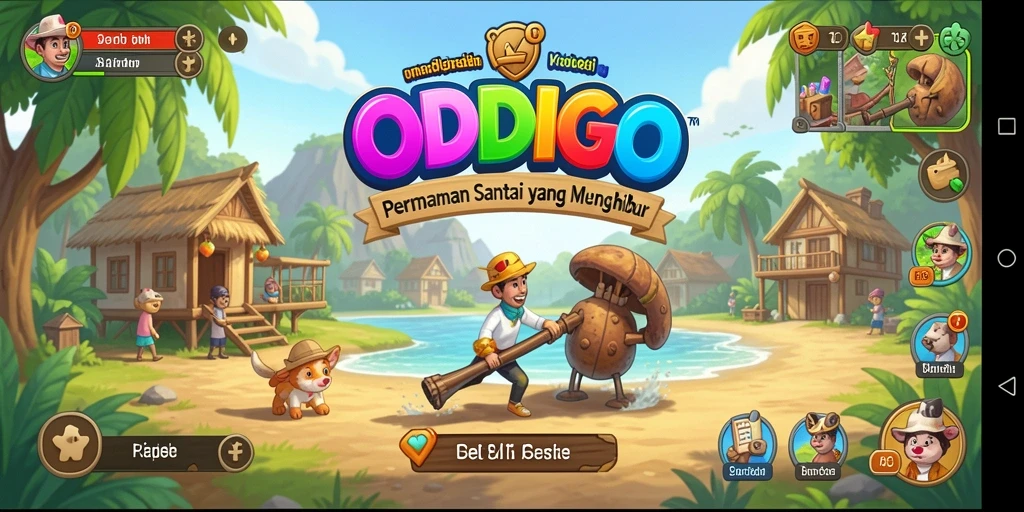 Screenshot utama ODDIGO menampilkan gameplay yang ceria dan mengasyikkan.