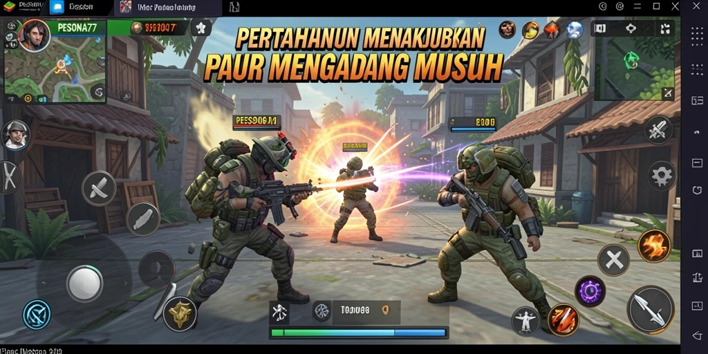 Screenshot PESONA77 menampilkan aksi seru dalam permainan Tower Defense.