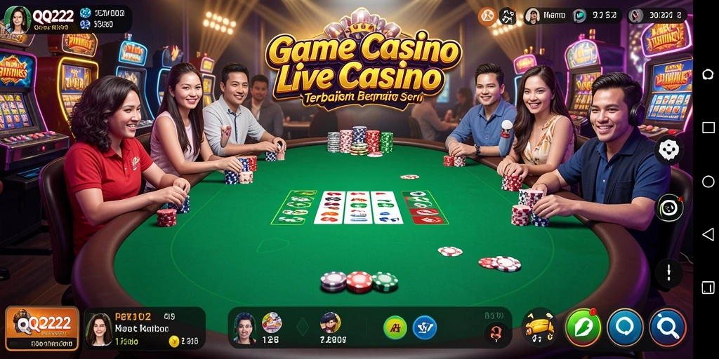 Tampilan permainan Live Casino yang menarik dan interaktif di QQ222.