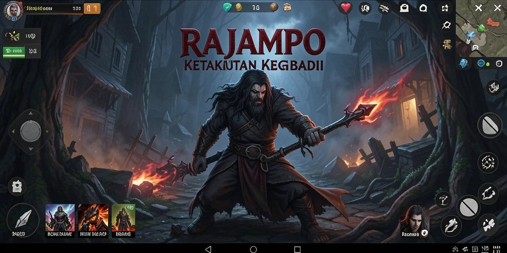Tangkap gambar gameplay menegangkan RAJAMPO saat melawan makhluk kegelapan.