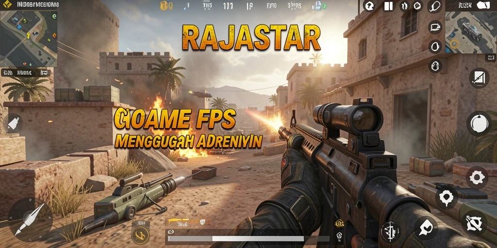 Screenshot gameplay RAJASTAR menampilkan aksi pertempuran yang intens.