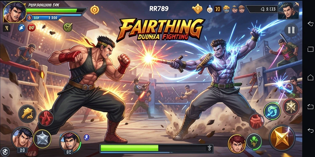 Screenshot gameplay RR789 menampilkan aksi pertarungan yang mendebarkan.