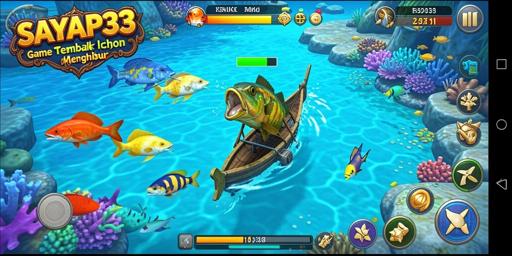 Gameplay seru Tembak Ikan yang penuh warna.